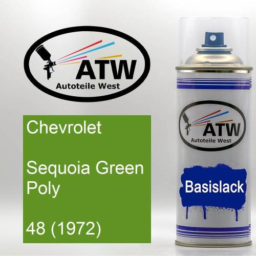 Chevrolet, Sequoia Green Poly, 48 (1972): 400ml Sprühdose, von ATW Autoteile West.